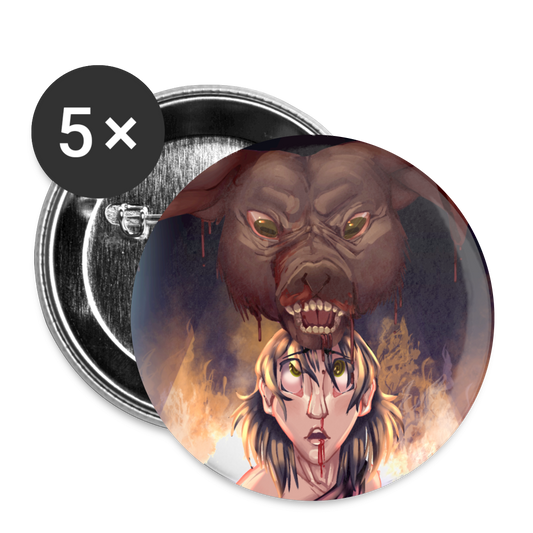 Lord of the Flies Buttons 2.2'' (5-pack) - white