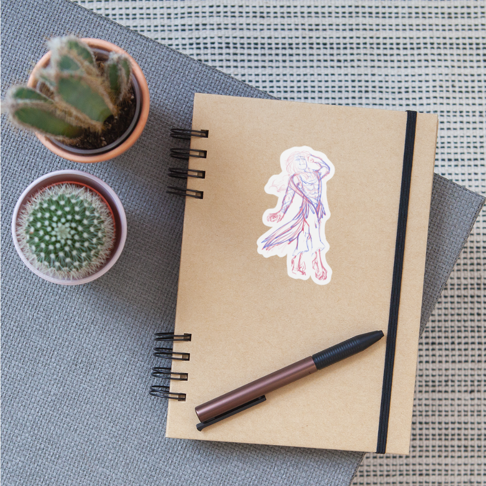 Duotone Sketch Sticker - white matte