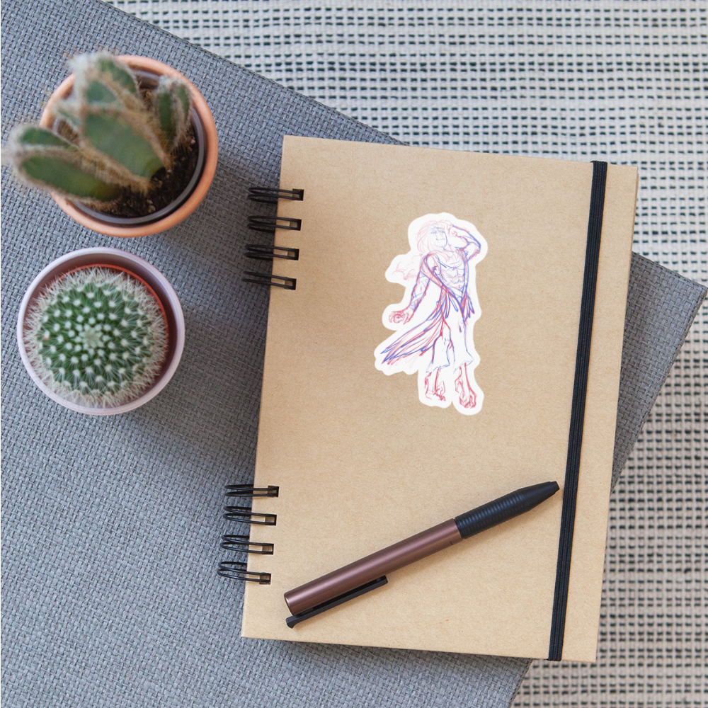 Duotone Sketch Sticker - white glossy