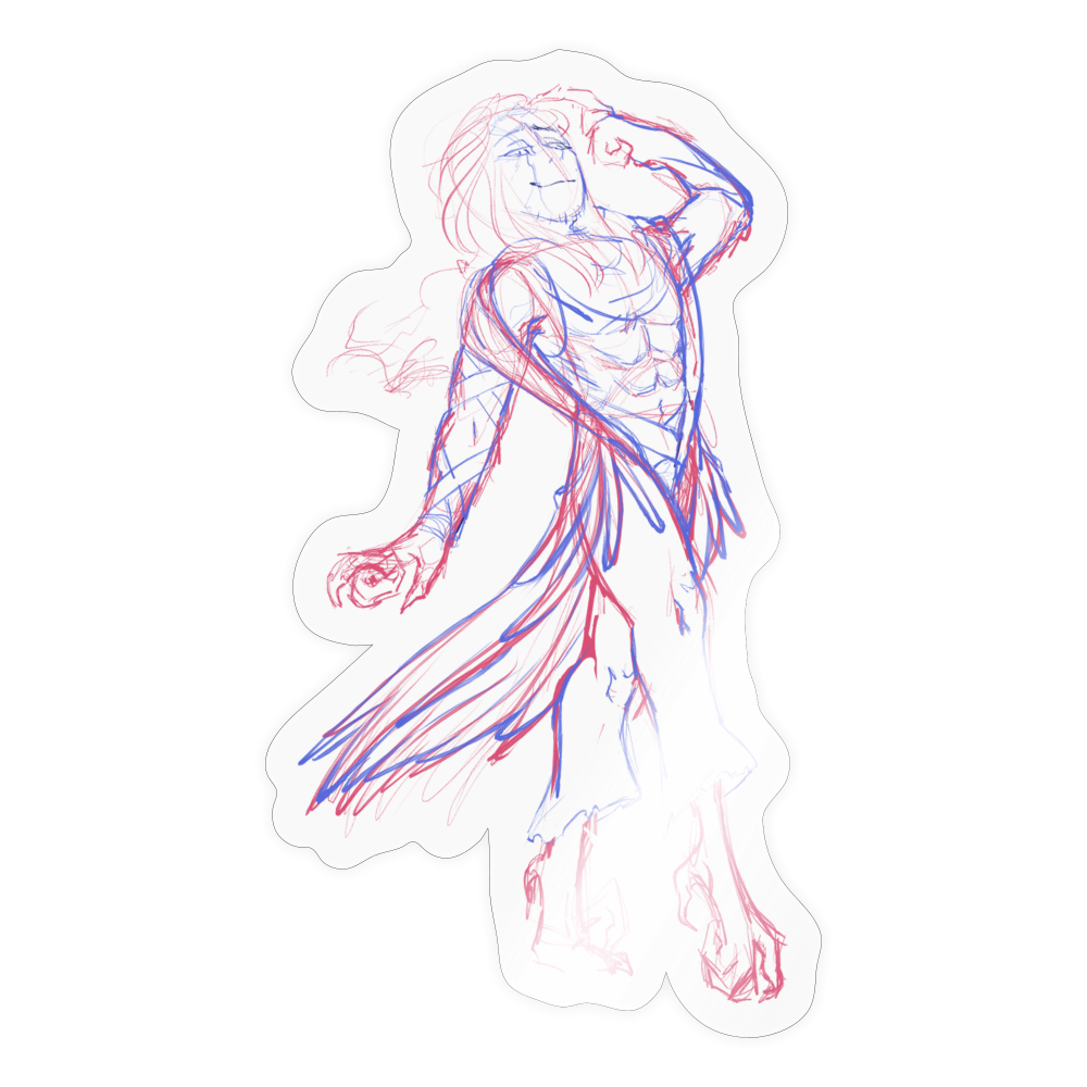 Duotone Sketch Sticker - transparent glossy