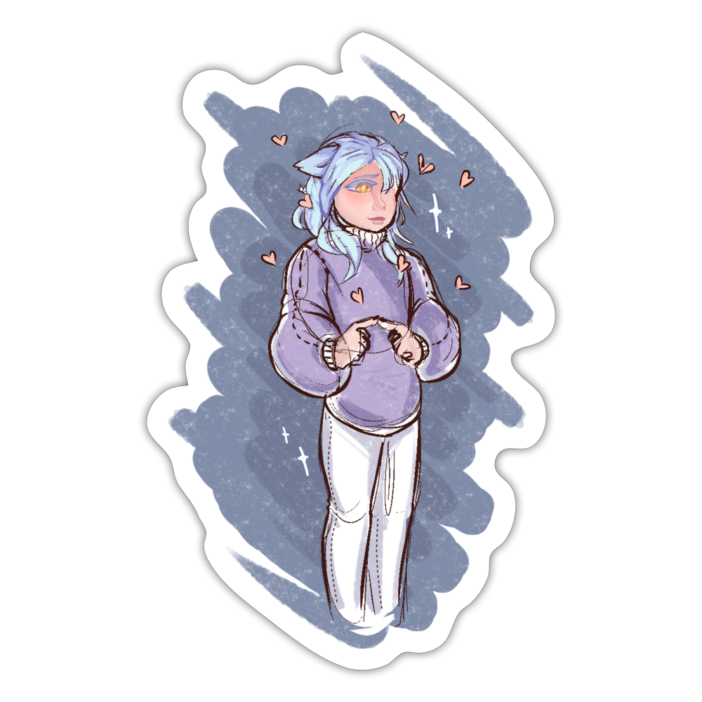 Yuuto Fanart Sticker - white matte