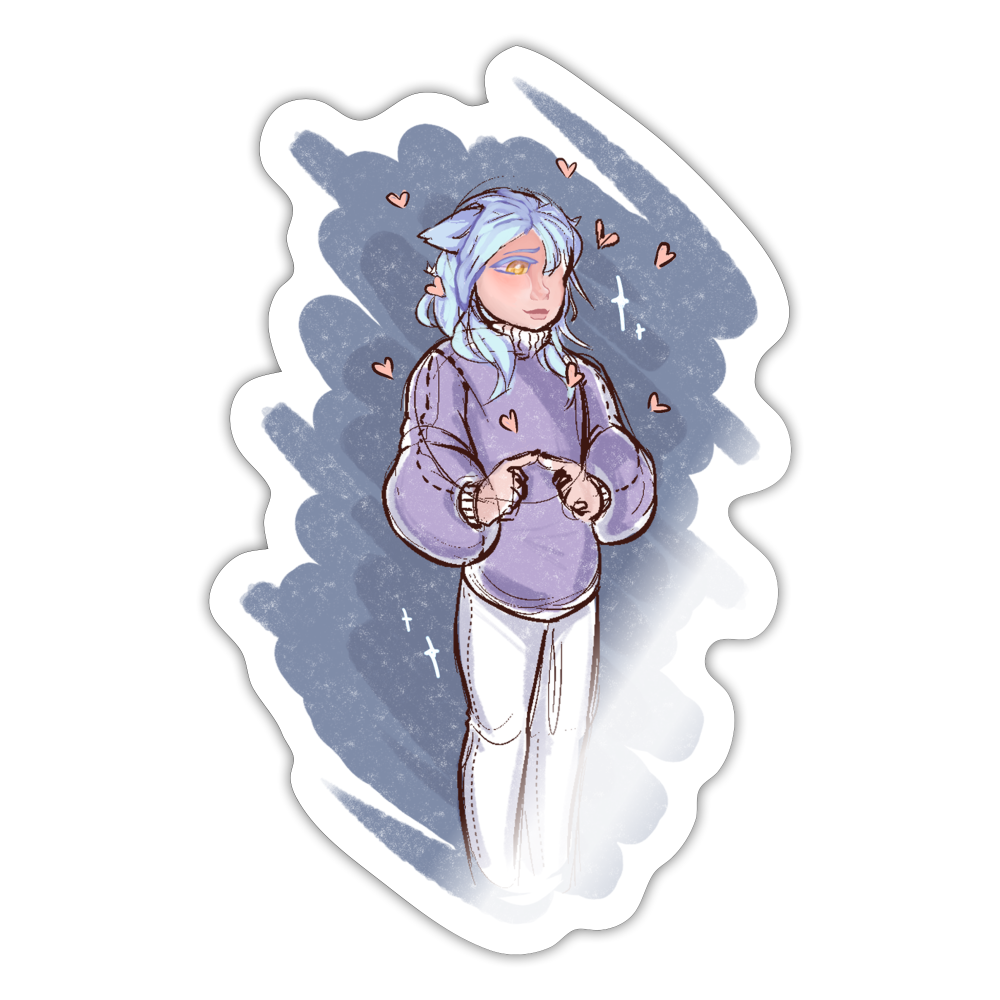 Yuuto Fanart Sticker - white glossy